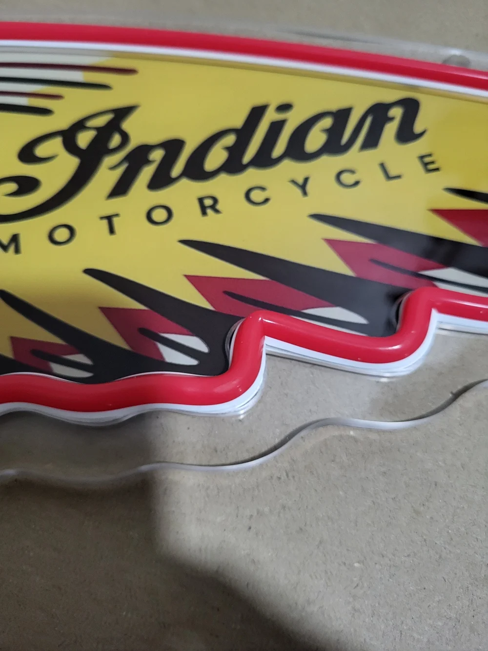 Indian Motorcycle Neon-Style Red and Yellow Wall Sign